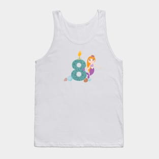 Cute little mermaid eight birthday Tank Top